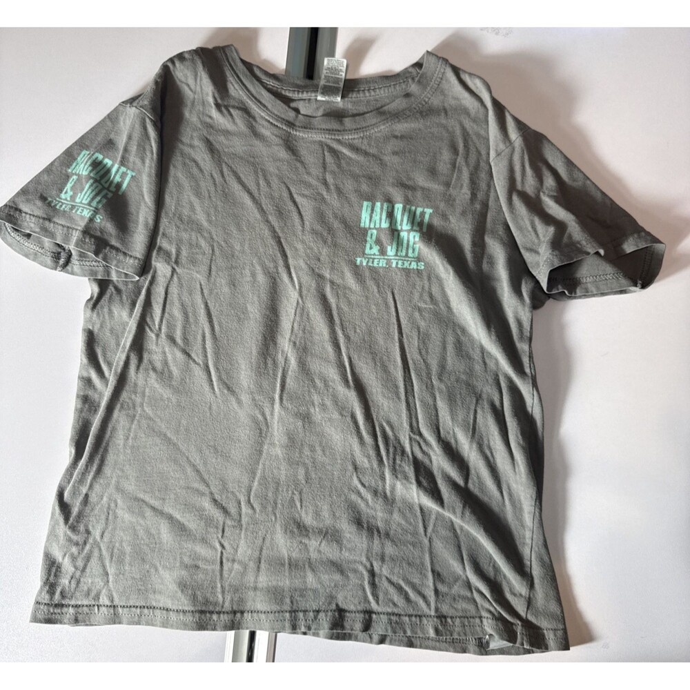 Racquet & Jog Tyler Texas T Shirt Women's Small Grey Cotton Gildan Top